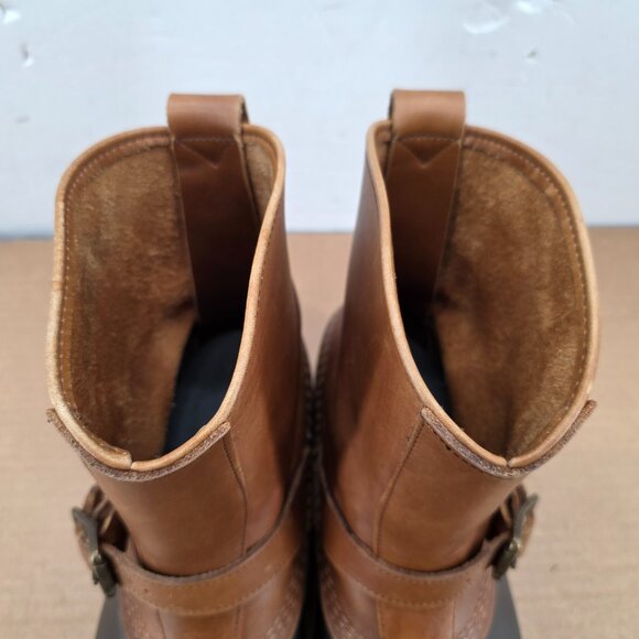 LL Bean Vintage Mens Lounger Duck Boot Engineer Buckle Leather Rubber Maine Sz 9 - Picture 7 of 13